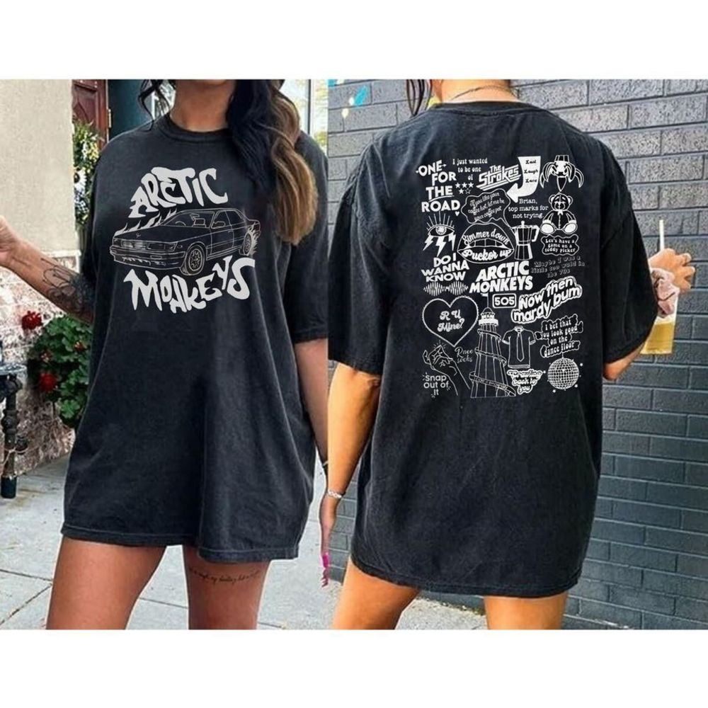 Retro Arctic Monkeys Band Tshirt 2 Sided Unisex Shirt
